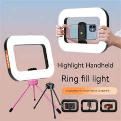 MEUYAG new Handheld Ring LED Rechargeable Fill light Portable Phone Live Broadcast Photography Desktop Rabbit Cage Selfie Light