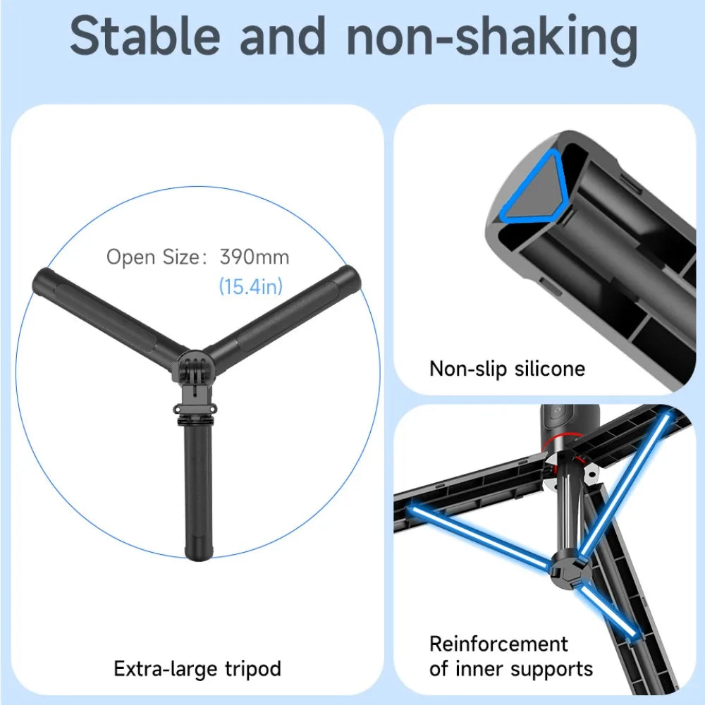 MEUYAG 2025 new Selfie Stick Tripod Portable Smartphone Stand Mount With light For iphone Android with Wireless Bluetooth Remote