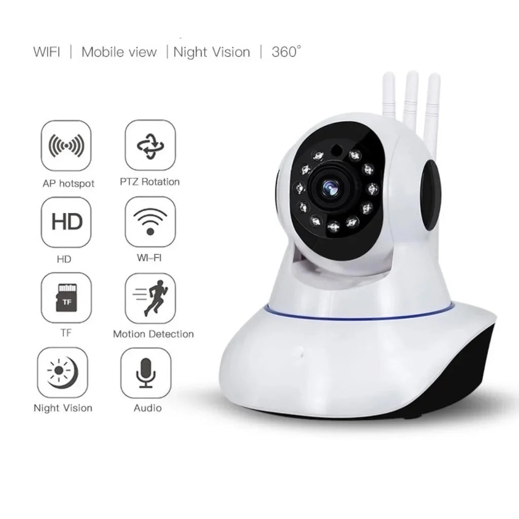 Wifi Camera Flips 360 3 Antennas Ip Geraçam Night Viso APP Yoosee