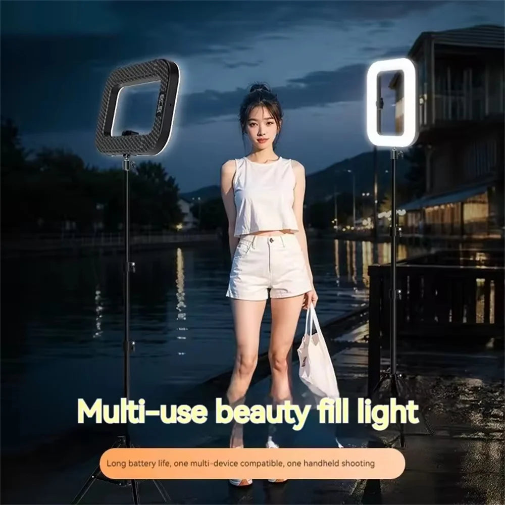MEUYAG new Handheld Ring LED Rechargeable Fill light Portable Phone Live Broadcast Photography Desktop Rabbit Cage Selfie Light