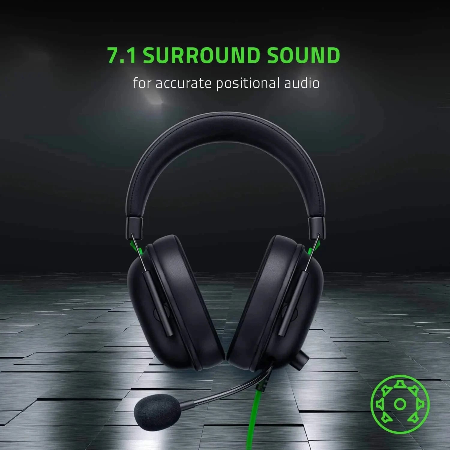 New Razer BlackShark V2 X Wired Esports Headset Advanced Passive Noise Cancellation, 7.1 Surround Sound, Hyperclear Cardioid Mic
