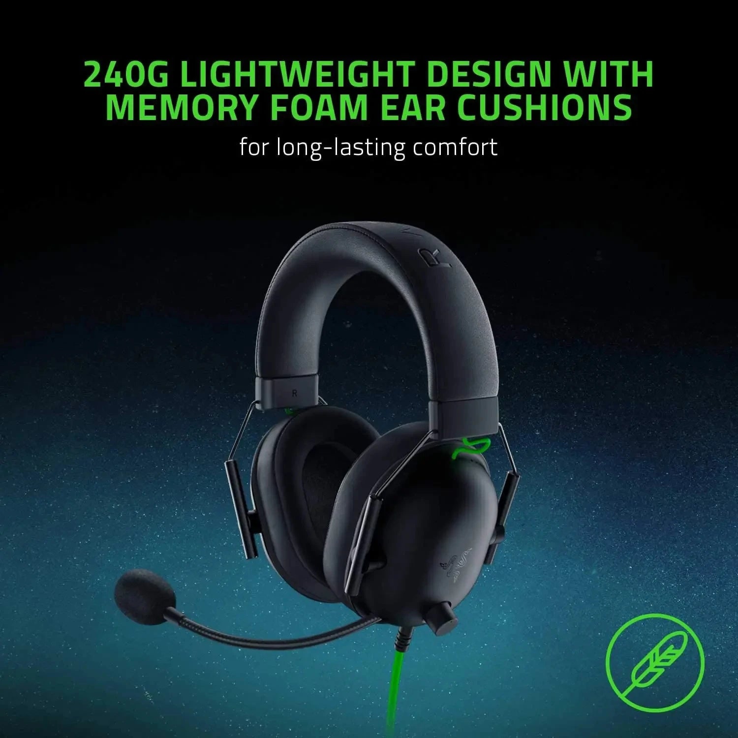 New Razer BlackShark V2 X Wired Esports Headset Advanced Passive Noise Cancellation, 7.1 Surround Sound, Hyperclear Cardioid Mic