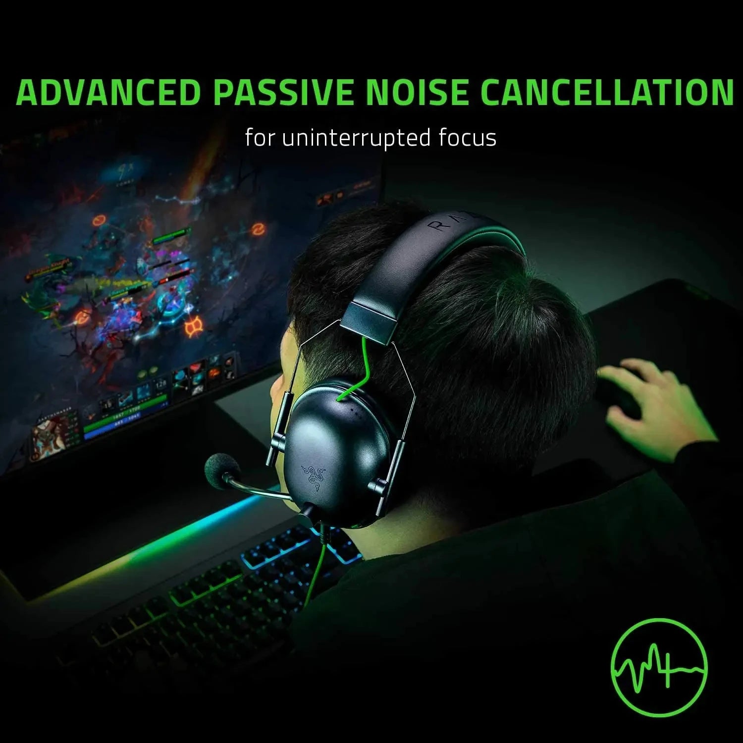 New Razer BlackShark V2 X Wired Esports Headset Advanced Passive Noise Cancellation, 7.1 Surround Sound, Hyperclear Cardioid Mic
