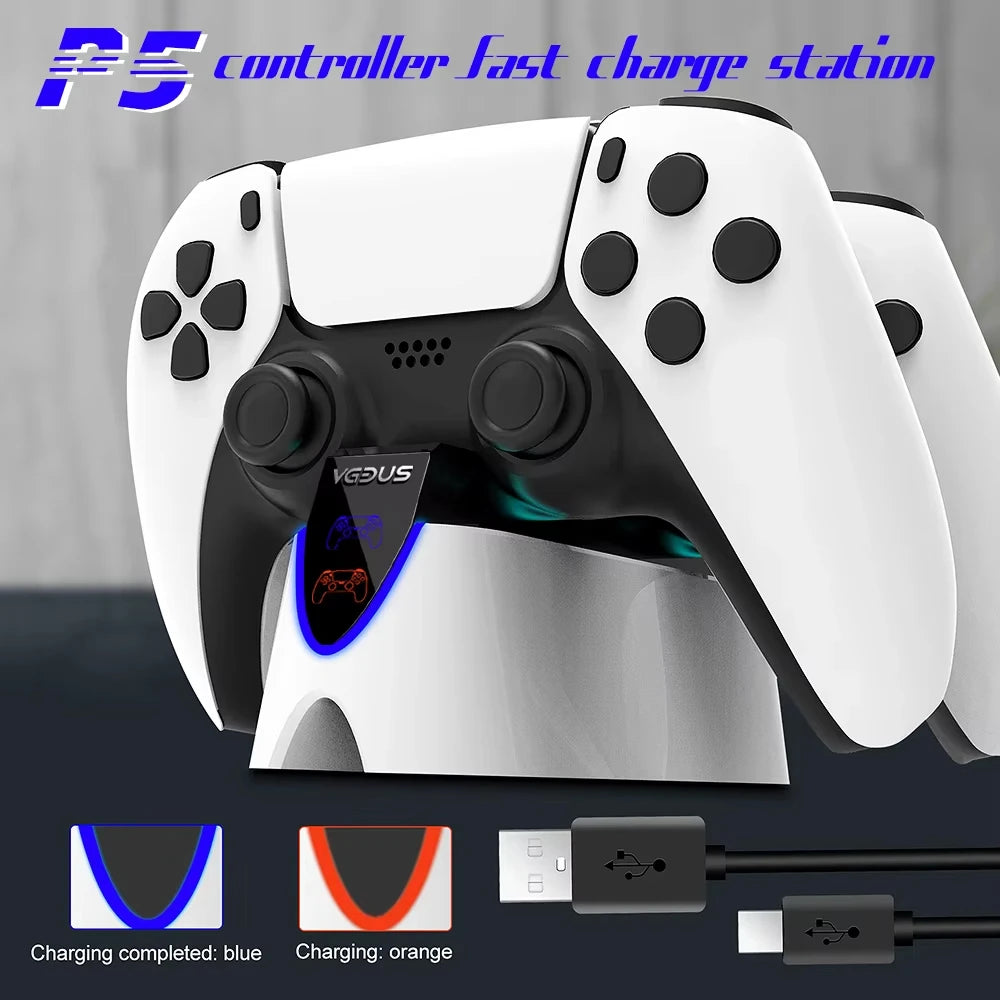 Dual Fast Charger for PS5 Wireless Controller USB 3.1 Type-C Charging Cradle Dock Station for Sony PlayStation5 Joystick Gamepad