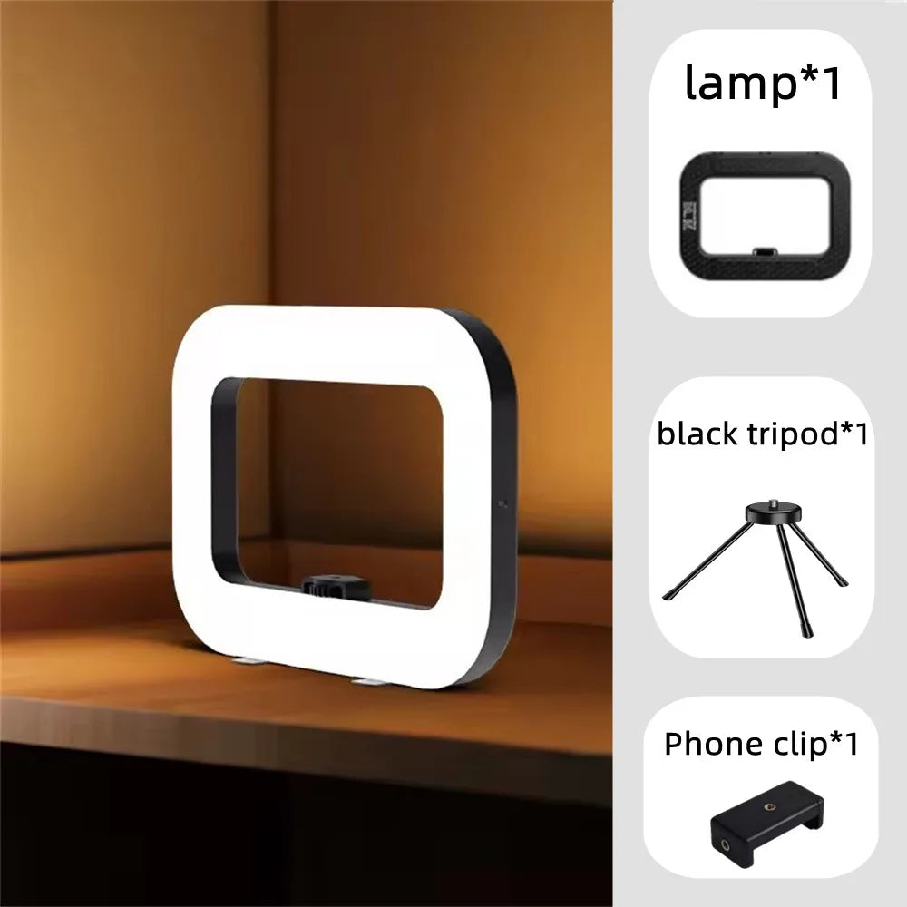 MEUYAG new Handheld Ring LED Rechargeable Fill light Portable Phone Live Broadcast Photography Desktop Rabbit Cage Selfie Light