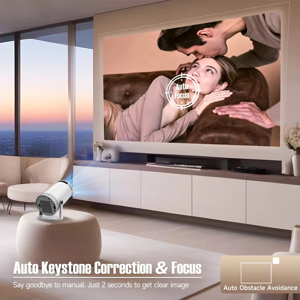 4K Portable 720P Projector 260ANSI Lumens 180° Rotate Home Theater Perfect Christmas Gift Wifi6 BT5.4 Outdoor Portable Projector