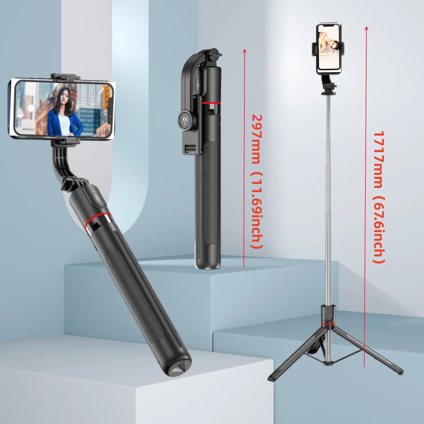 MEUYAG 2025 new Selfie Stick Tripod Portable Smartphone Stand Mount With light For iphone Android with Wireless Bluetooth Remote