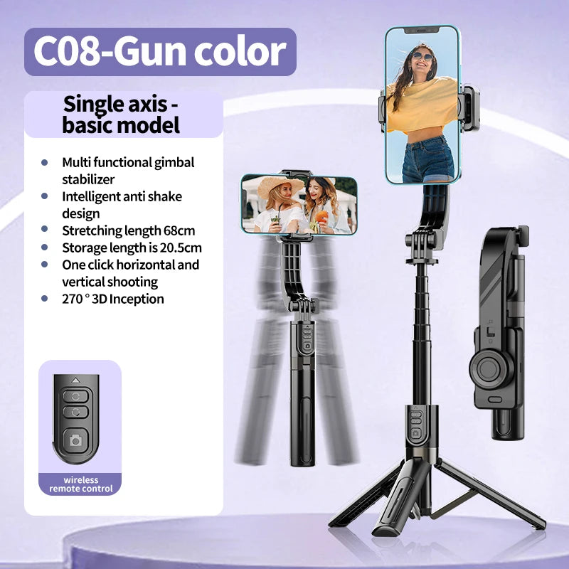 MEUYAG 360° rotation Wireless tripod stand with light bluetooth remote extendable tripod for cell phone tlktok live broadcast
